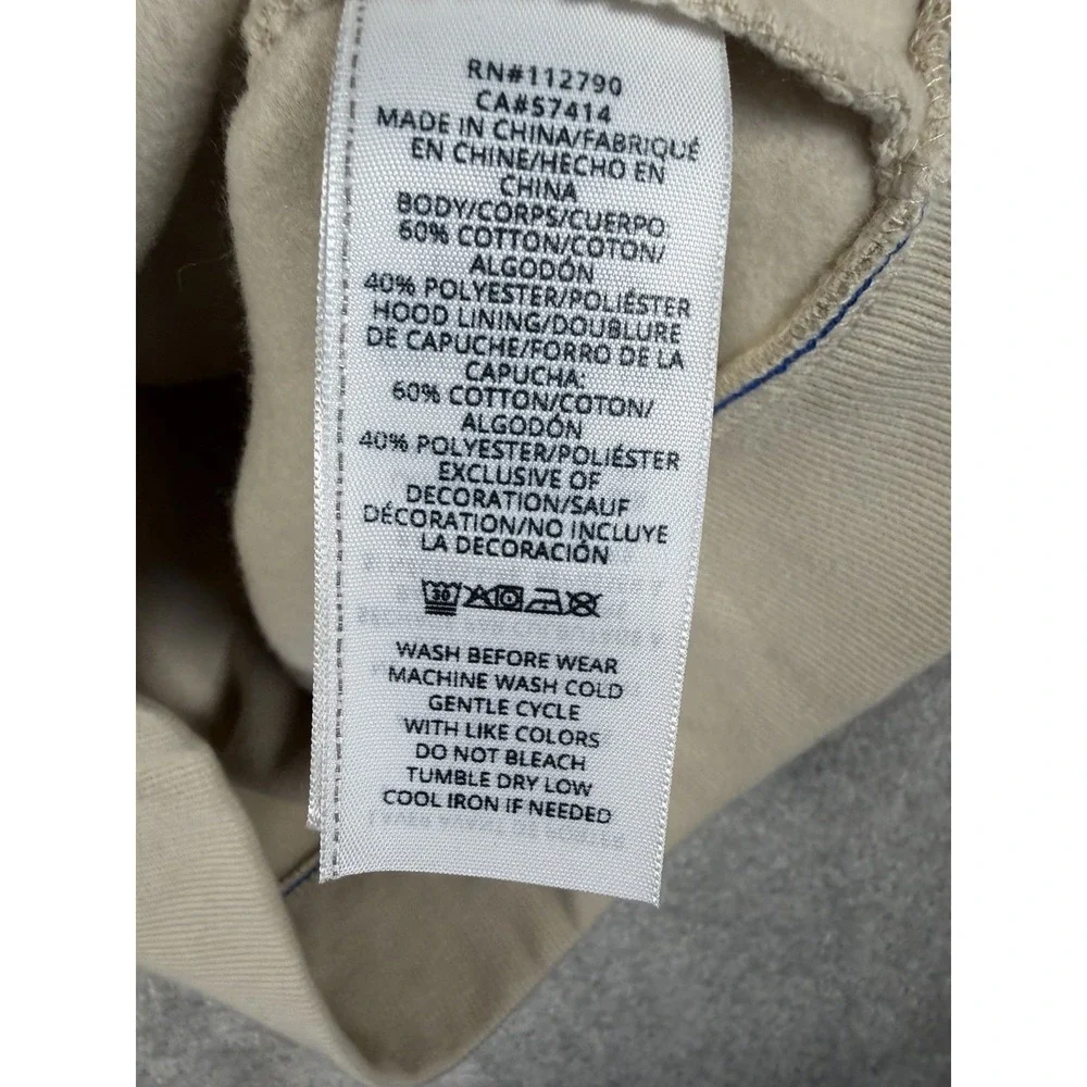 True Religion Men's L Fog Beige Contrast Full Zip Hoodie Buddha Logo New